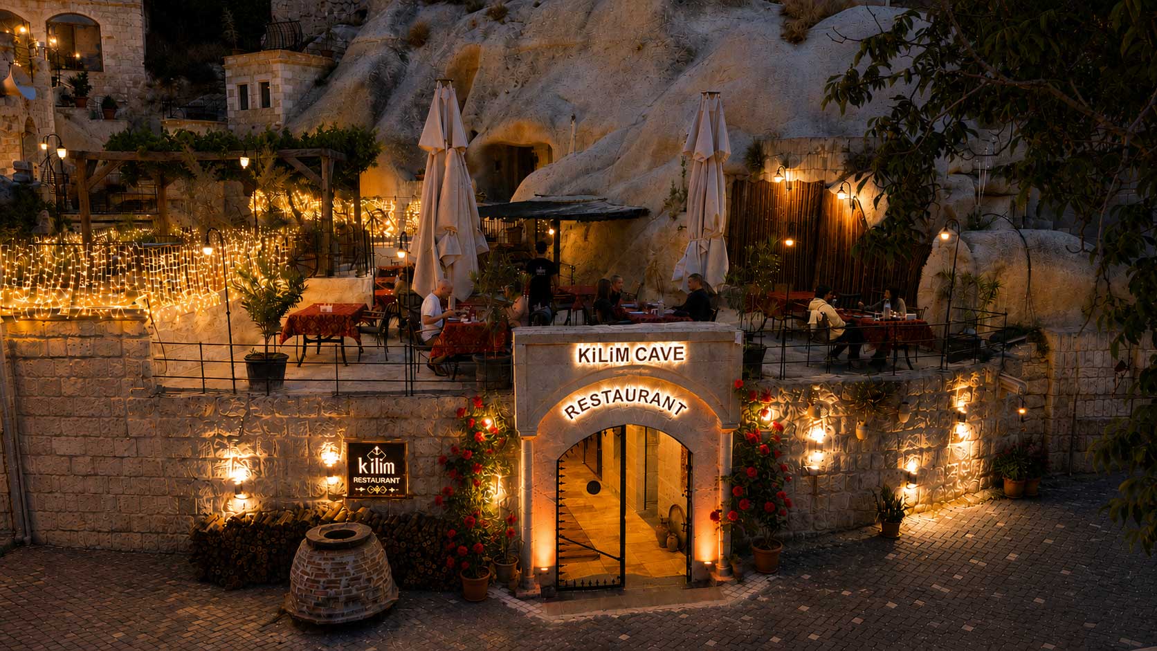 Kilim Cave Restaurant Outside-at-night
