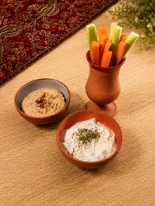 Meze-Selection-of-Dips with Bread
